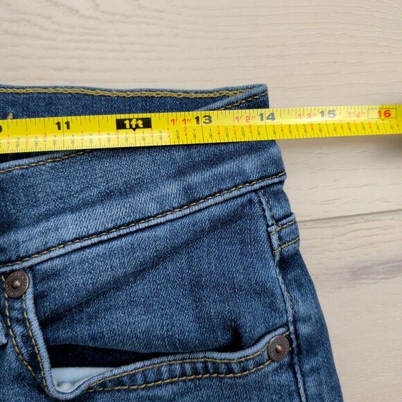 7 For All Mankind Dojo Jeans Womens 28 Blue Flare Stretch Denim 34" Inseam Boho - Picture 9 of 14